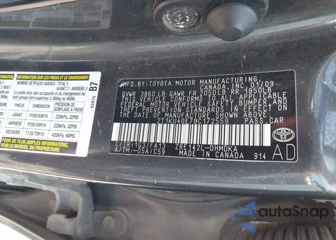 2009 Toyota Matrix из США, поврежденный, VIN 2T1KU40E79C172559